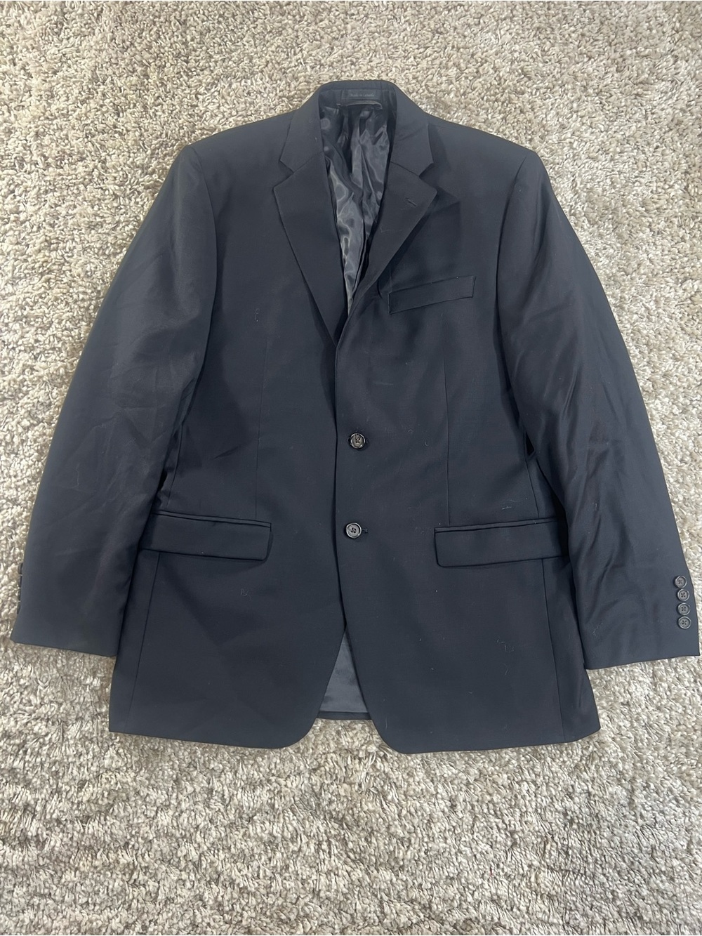 Ralph Lauren Men's Black Two-Button Blazer wool 42L